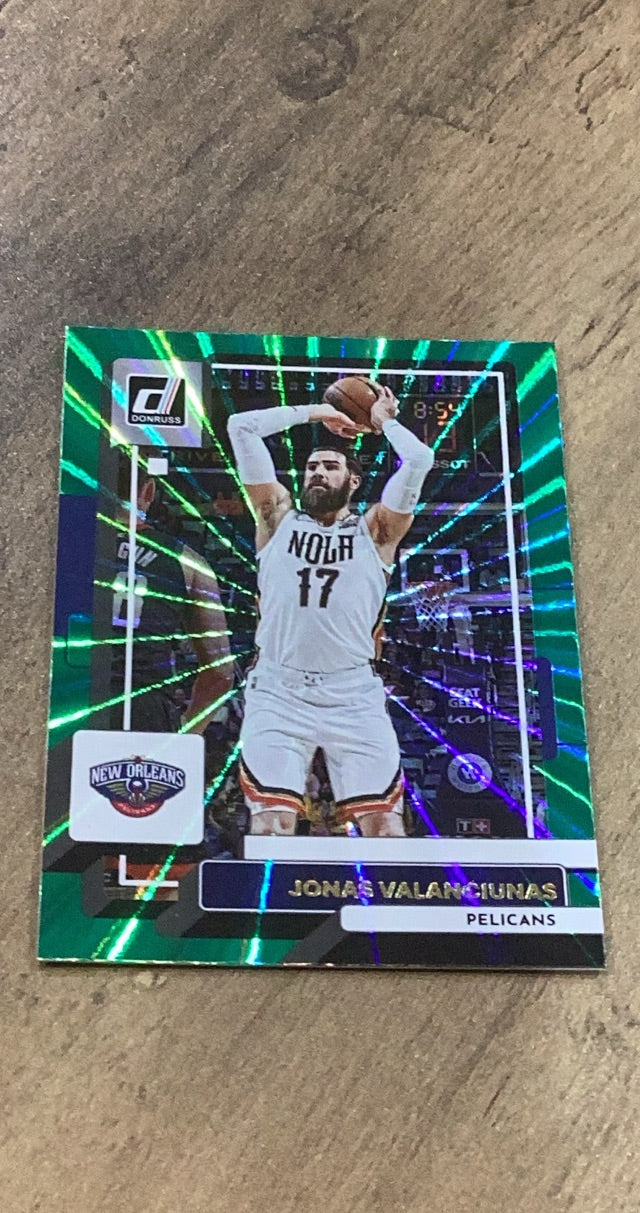 Jonas Valanciunas 2022-23 Panini Donruss - Holo Laser Green 163 trading card image front