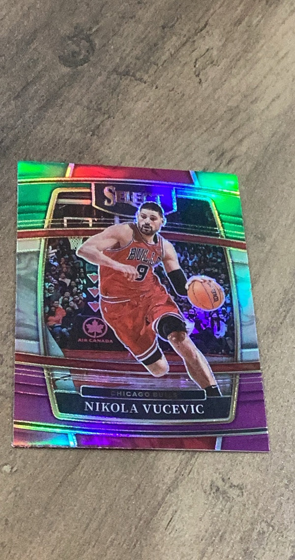 Nikola Vucevic 2021-22 Panini Select - Green White Purple Prizms 92 trading card image front