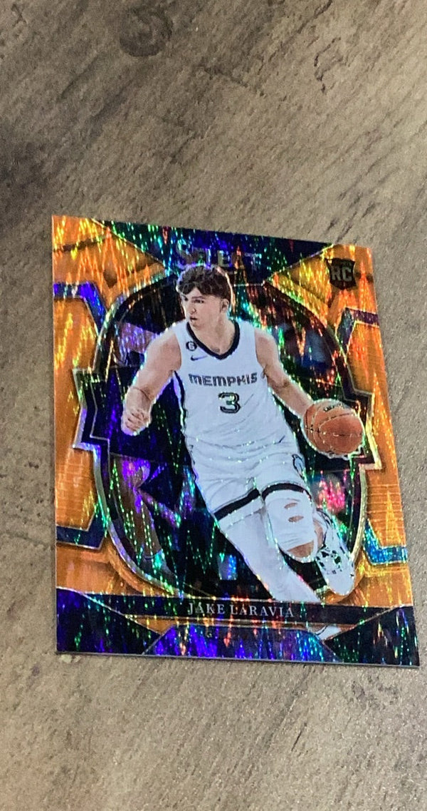 Jake LaRavia 2022-23 Panini Select - Orange Flash Prizms 94 trading card Panini