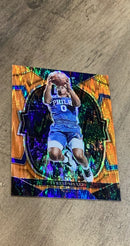 Tyrese Maxey 2022-23 Panini Select - Orange Flash Prizms 9 trading card image front