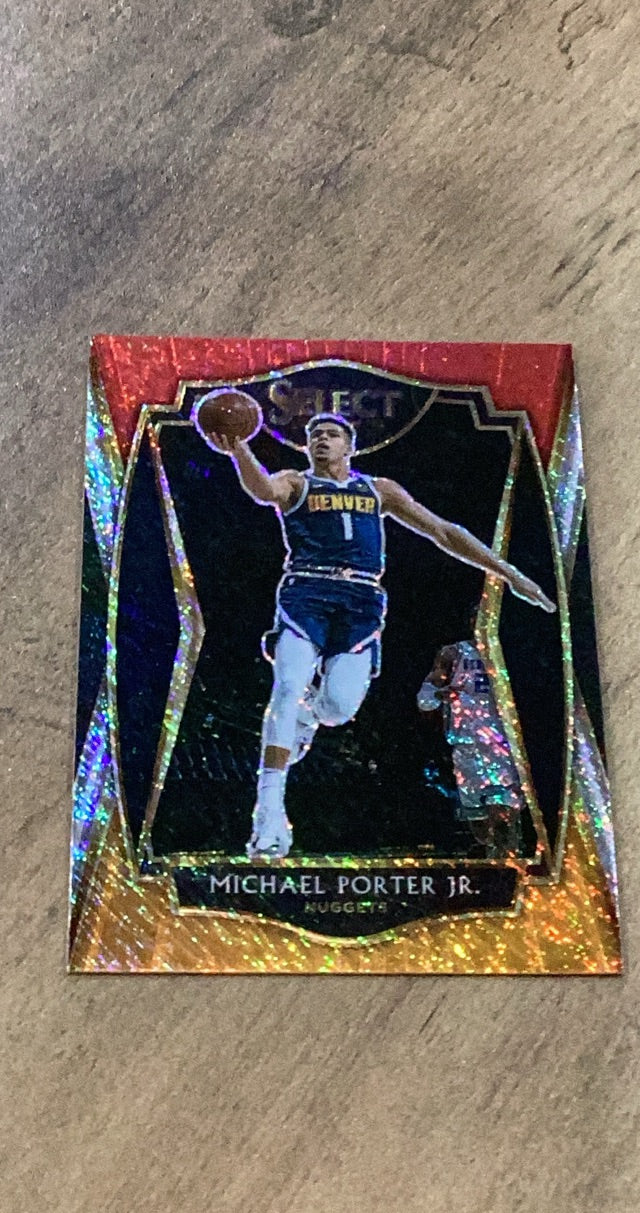 Michael Porter Jr. 2020-21 Panini Select - Red White Orange Shimmer 106 trading card image front