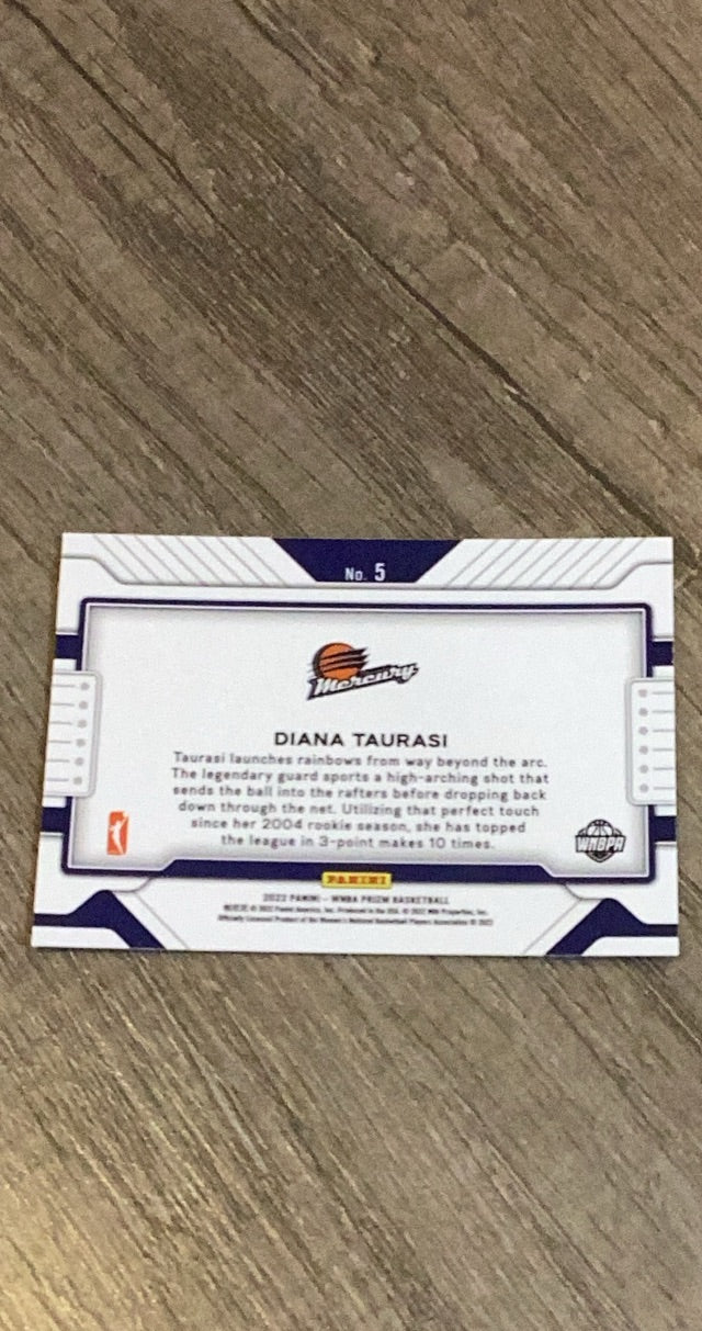 Diana Taurasi 2022 Panini Prizm WNBA - Widescreen 5 trading card image rear