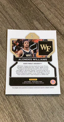 Alondes Williams 2022 Panini Prizm Draft Picks 97 trading card image rear