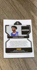 Jaden Hardy 2022 Panini Prizm Draft Picks 82 trading card image rear
