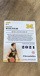 Franz Wagner 2021 Panini Chronicles Draft Picks 9 trading card image rear