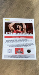 Shaedon Sharpe 2022-23 Panini Chronicles 35 trading card image rear