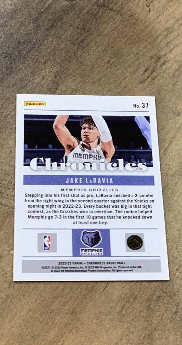 Jake LaRavia 2022-23 Panini Chronicles Pink 37 trading card image rear