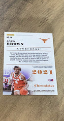 Greg Brown 2021 Panini Chronicles Draft Picks 14 trading card image rear