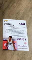 Cameron Thomas 2021 Panini Chronicles Draft Picks 15 trading card image rear