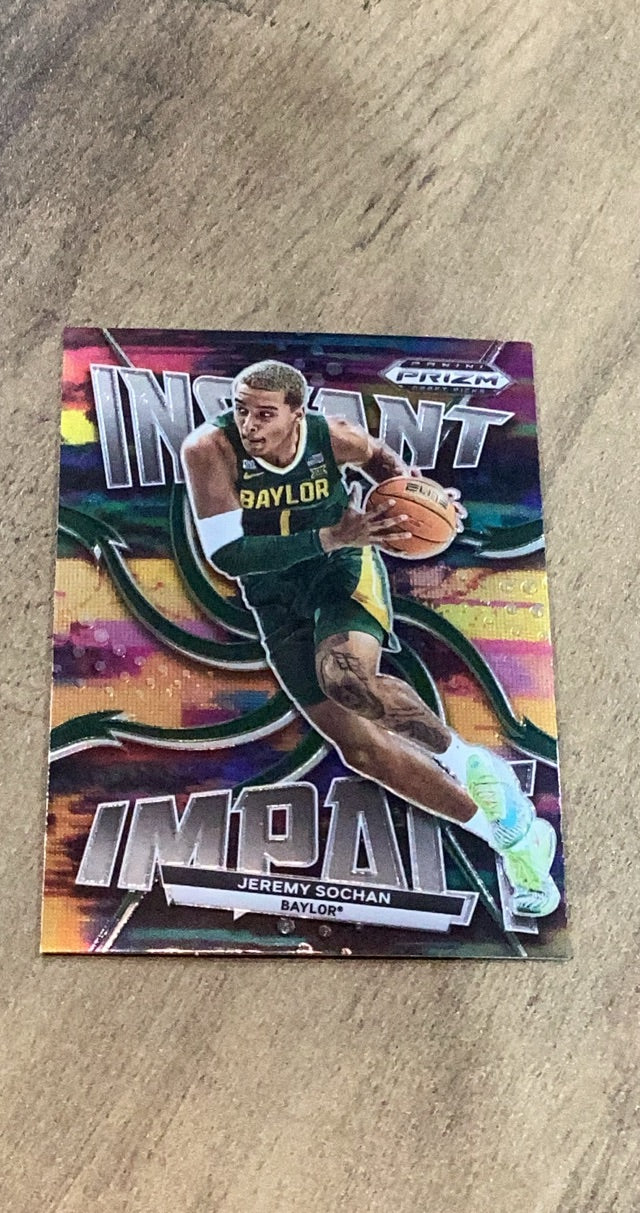 Jeremy Sochan 2022 Panini Prizm Draft Picks Instant Impact II-JS trading card image front