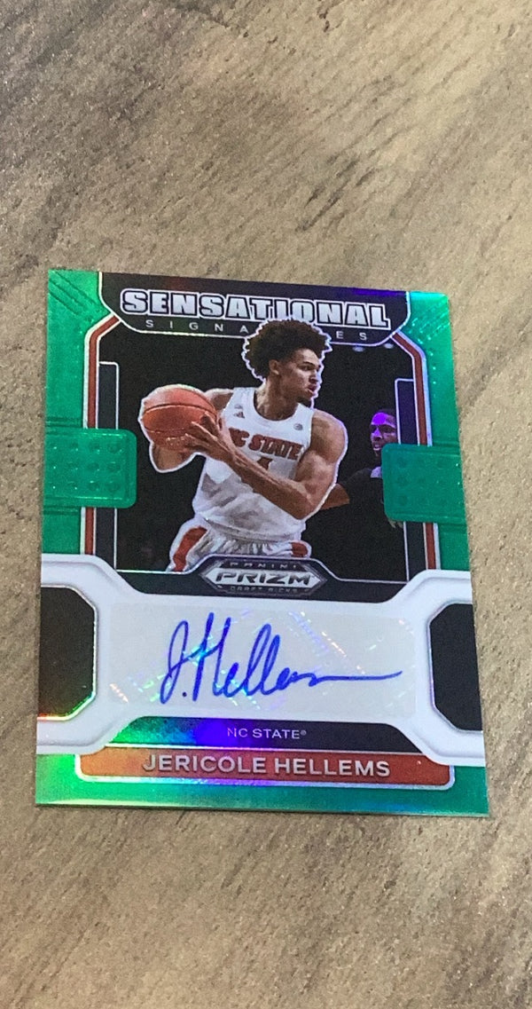 Jericole Hellems 2022 Panini Prizm Draft Picks Sensational Signatures Prizms Hyper SS-JHE trading card image front