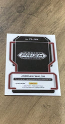 Jordan Walsh 2022 Panini Prizm Draft Picks Freshman Signatures Prizms Green FS-JWA trading card image rear