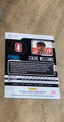 Ziaire Williams 2021 Panini Chronicles Playbook Draft Picks 333 trading card image rear