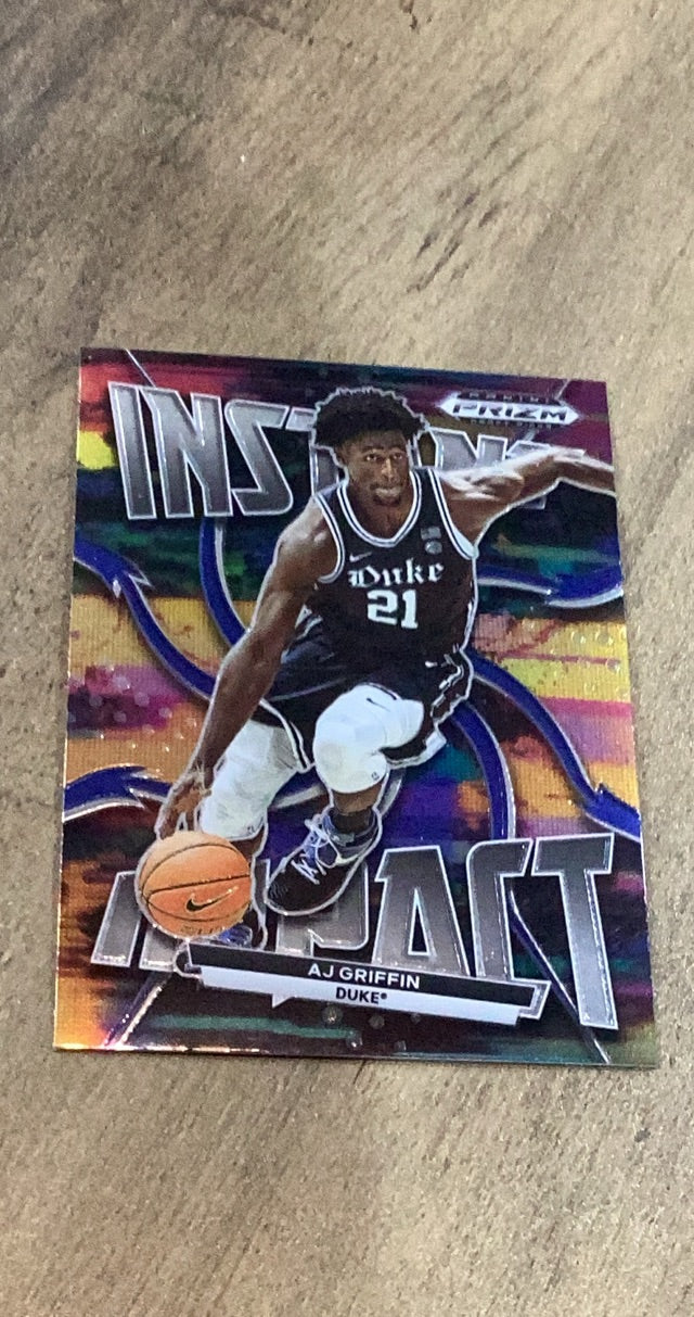 AJ Griffin 2022 Panini Prizm Draft Picks Instant Impact II-AG trading card image front