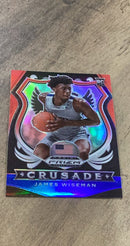 James Wiseman 2020 Panini Prizm Draft Picks Red White and Blue 82 trading card image front
