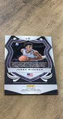 James Wiseman 2020 Panini Prizm Draft Picks Red White and Blue 82 trading card image rear