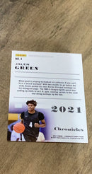 Jalen Green 2021 Panini Chronicles Draft Picks 4 trading card image rear