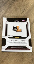 Lucas Williamson 2022 Panini Prizm Draft Picks Sensational Signatures Green Pulsar SS-LWI trading card image rear