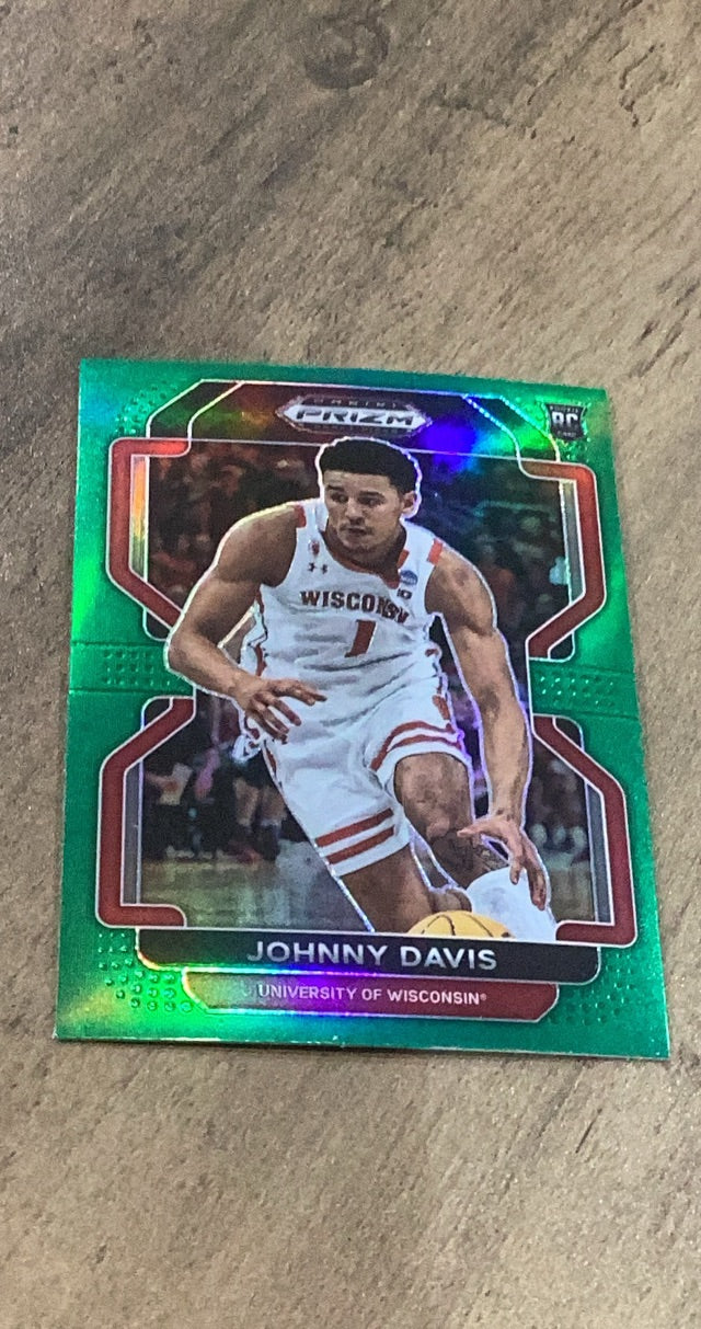 Johnny Davis 2022 Panini Prizm Draft Picks Green 59 trading card image front