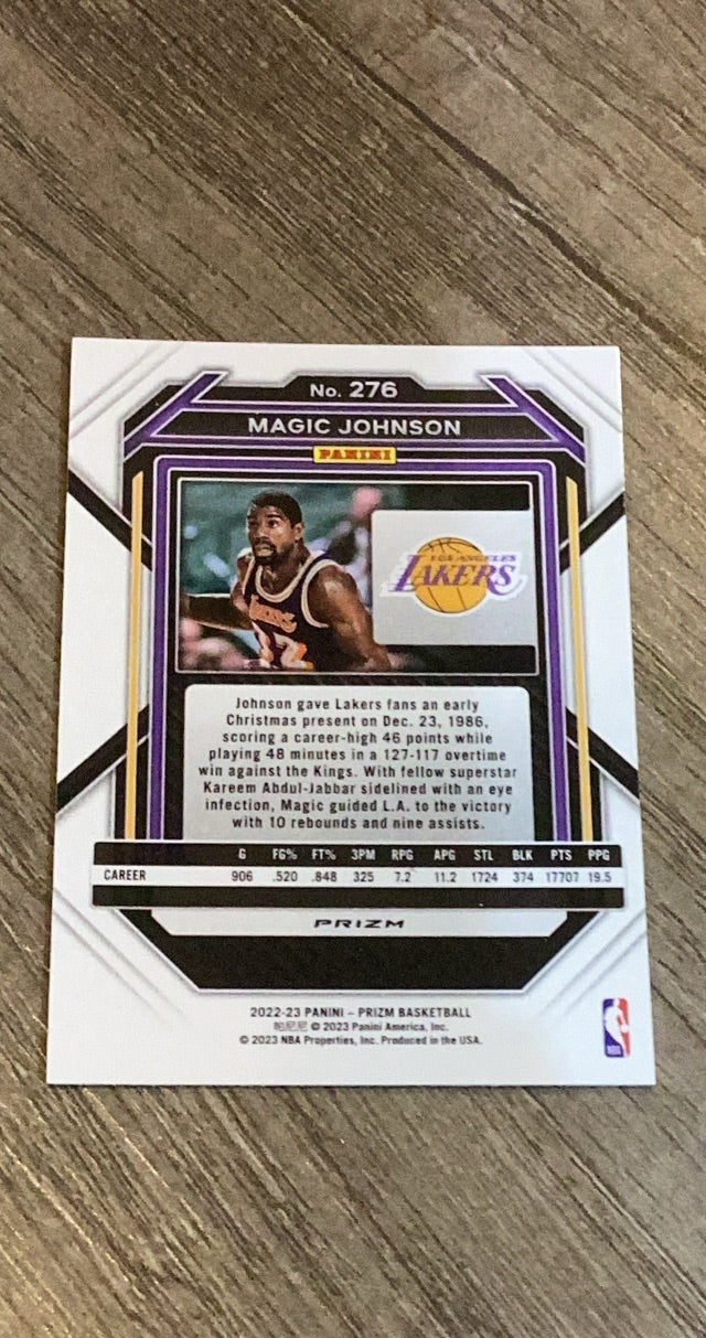 Magic Johnson 2022 Prizm Red Ice 276 trading card image rear
