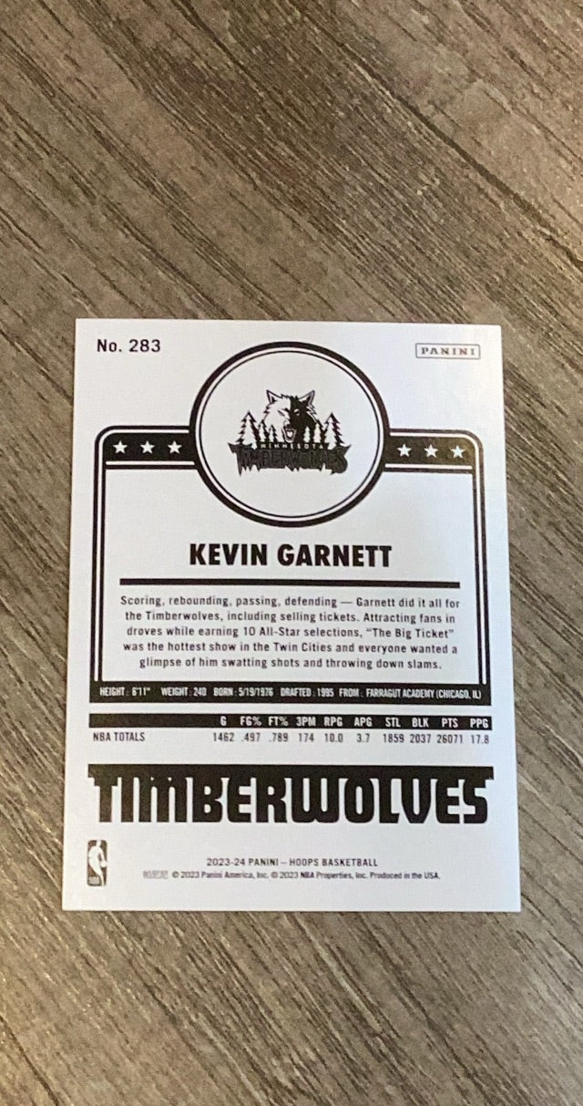 Kevin Garnett 2023 Hoops 283 trading card image rear