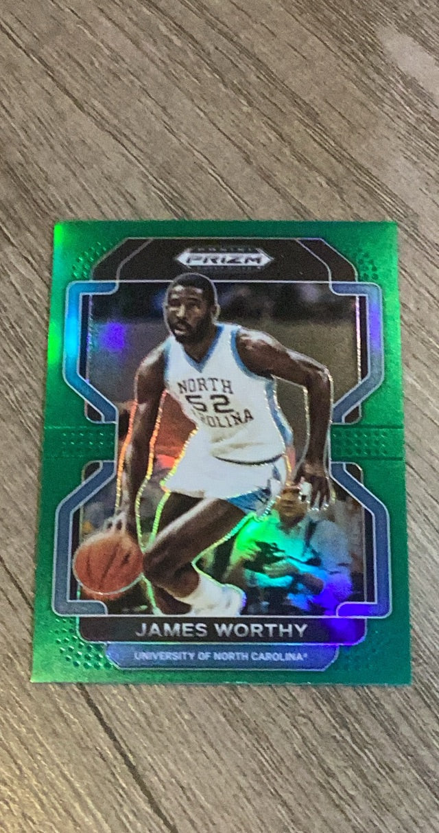 James Worthy 2022 Prizm Draft Picks Green 21 trading card image front