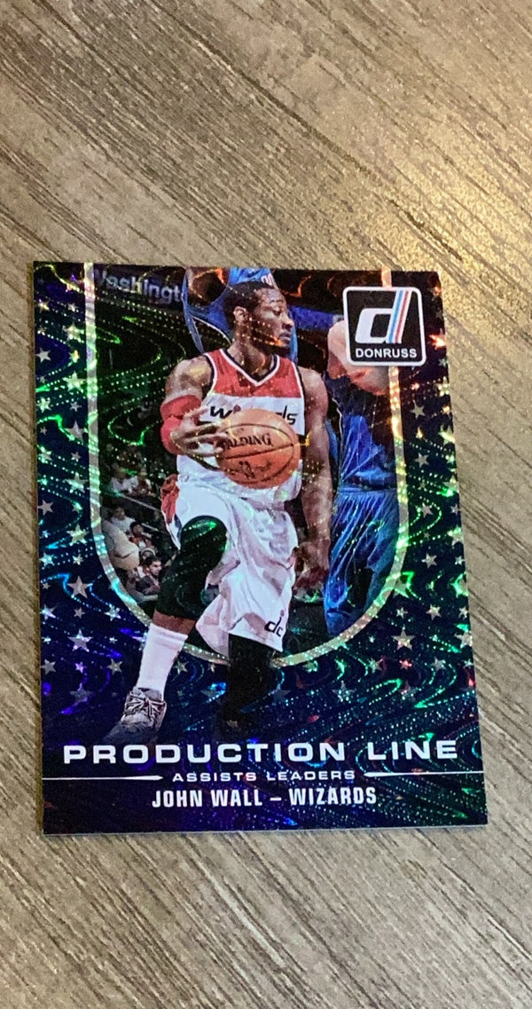 John Wall 2014 Donruss Production Line Assists 3 trading card image front