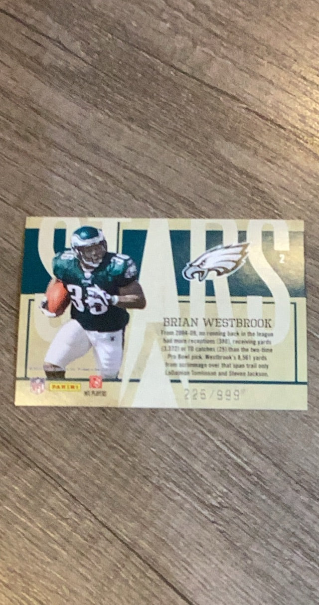 Brian Westbrook 2010 Donruss Elite Stars Gold 2 trading card image rear