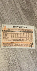 Tony Gwynn 1983 Topps 482 trading card image rear