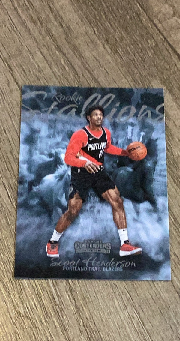 Scoot Henderson 2023-24 Panini Contenders Rookie Stallions 8 trading card image front