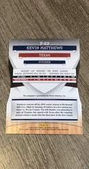 Kevin Matthews 2011 Donruss Elite Extra Edition Prospects Aspirations Signature P-23 trading card image rear