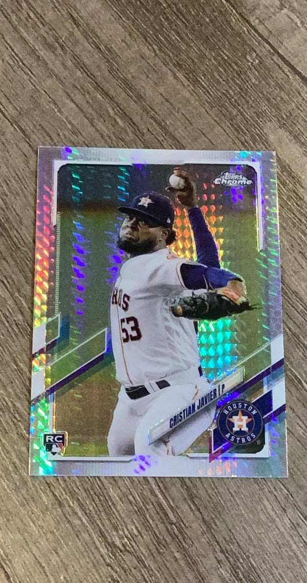 Cristian Javier 2021 Topps Chrome Prism Refractor 92 trading card image front