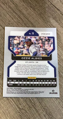 Ozzie Albies 2022 Panini Prizm Red/White/Blue Prizm 19 trading card image rear