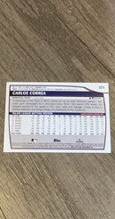 Carlos Correa 2023 Topps Big League 221 trading card image rear