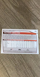 Matthew Liberatore 2023 Topps Big League 209 trading card image rear