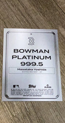 Masataka Yoshida 2023 Bowman Platinum Bar Foil 28 trading card image rear