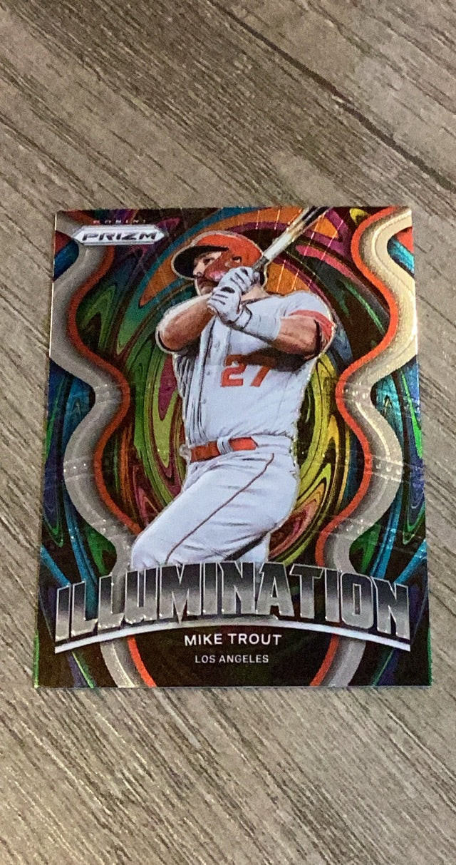 Mike Trout 2022 Panini Prizm Illumination IL-10 trading card image front