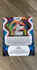 Mike Trout 2022 Panini Prizm Illumination IL-10 trading card image rear