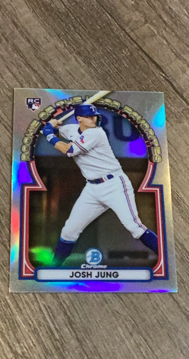 Josh Jung 2023 Bowman Rookie of the Year Favorites ROYF-9 trading card image front