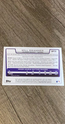 Will Swanner 2012 Bowman Prospects BP73 trading card image rear