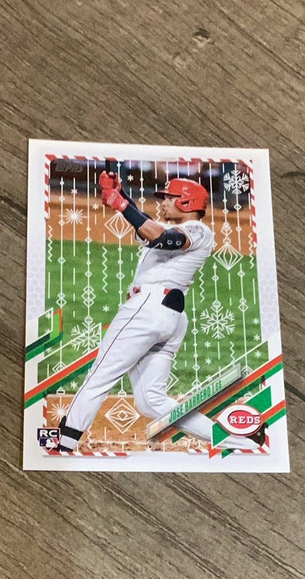 Jose Barrero 2021 Topps Holiday HW190 trading card image front