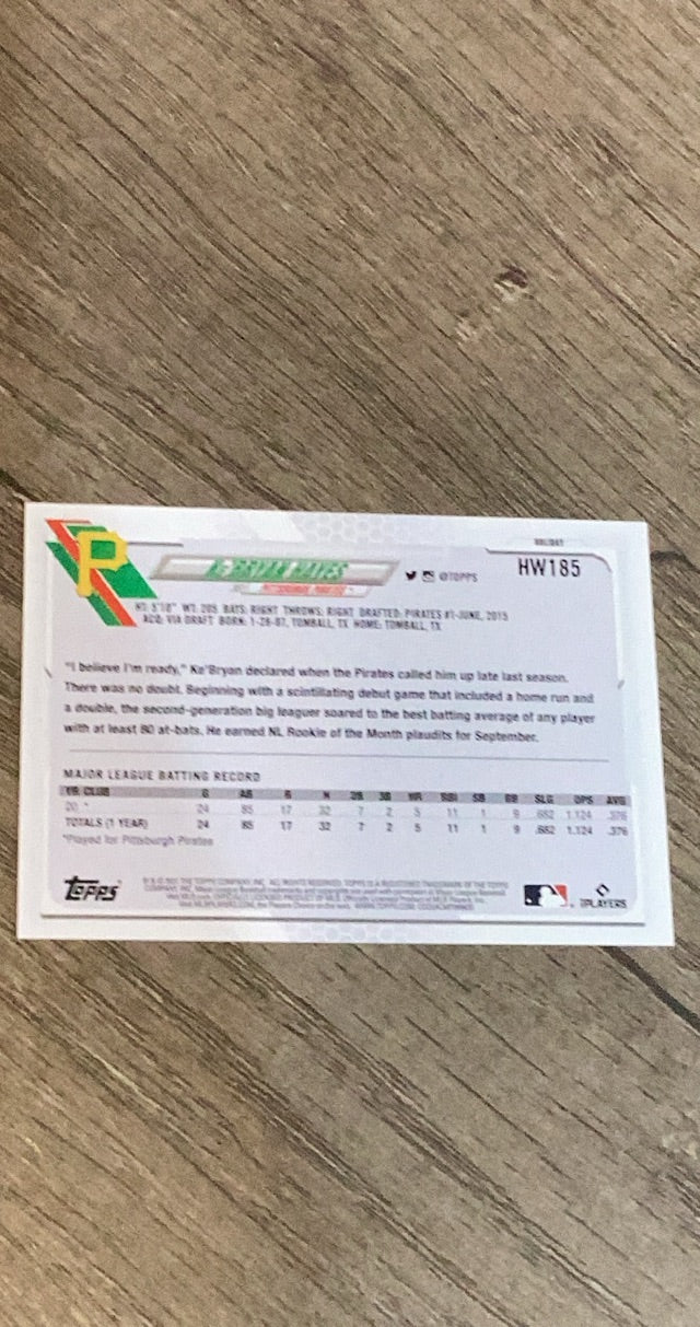 Ke'Bryan Hayes 2021 Topps Holiday HW185 trading card image rear
