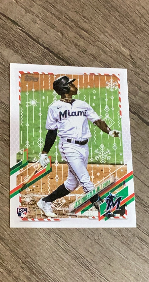 Jazz Chisholm Jr. 2021 Topps Holiday HW182 trading card image front