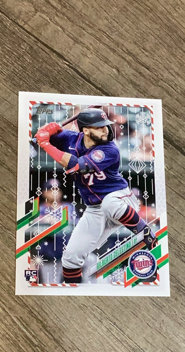 Gilberto Celestino 2021 Topps Holiday Metallic Holiday HW193 trading card image front