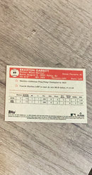 Braxton Garrett 2021 Topps Chrome Platinum Anniversary 49 trading card image rear