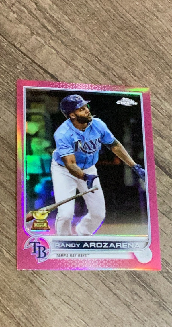 Randy Arozarena 2022 Topps Chrome Pink Refractor 161 trading card image front