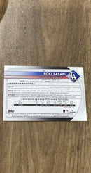 Roki Sasaki 2025 Bowman 12 trading card image rear