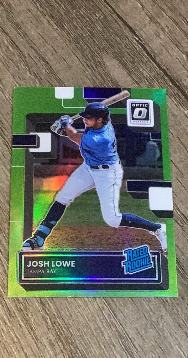 Josh Lowe 2022 Donruss Optic - Lime Green Prizm 55 trading card image front