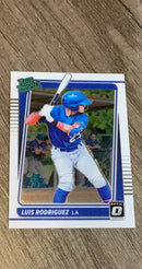 Luis Rodriguez 2021 Donruss Optic - Rated Prospect RP18 trading card image front
