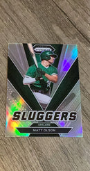 Matt Olson 2022 Panini Prizm - Sluggers Silver Prizm SL-6 trading card image front